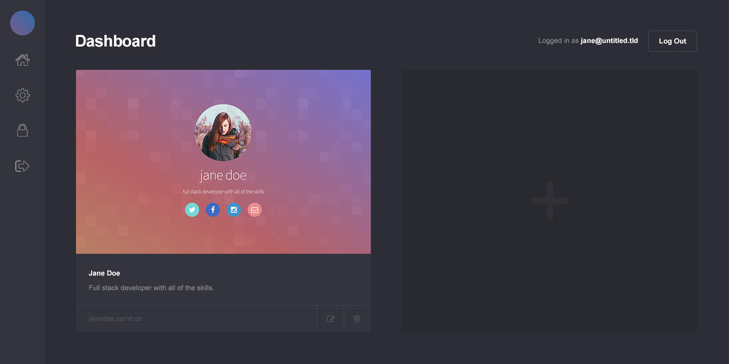 Dashboard mockup